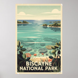 Biscayne Nationalpark Retro Poster