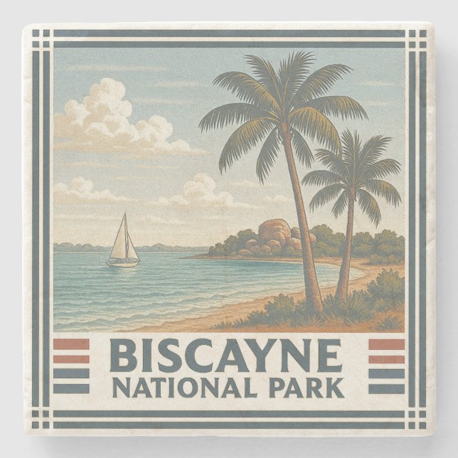 Biscayne-Nationalpark Steinuntersetzer (Vorderseite)