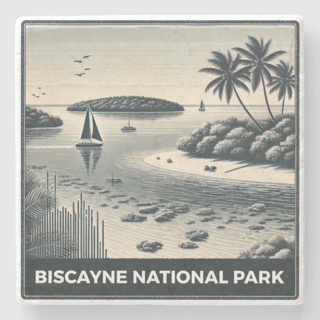 Biscayne-Nationalpark Steinuntersetzer (Vorderseite)