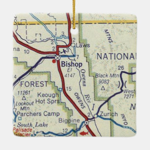 Bischof CA und Keough Hot Springs Keramikornament