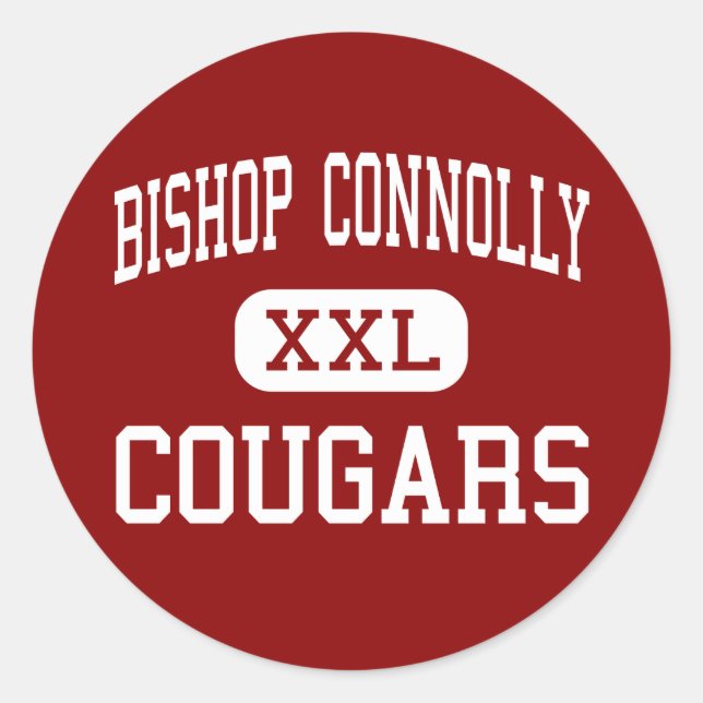Bischof Connolly - Cougars - Hoch - Fall River Runder Aufkleber (Vorderseite)