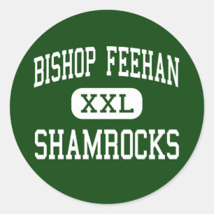 Bischof Feehan - Kleeblätter - Hoch - Attleboro Runder Aufkleber