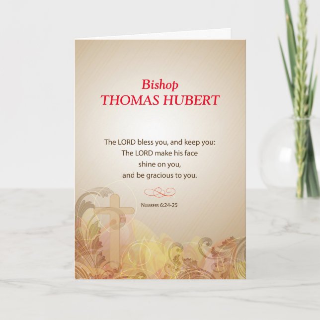 Bischof Individuelle Name, Titel, 50. Ordination A Karte (Vorderseite)