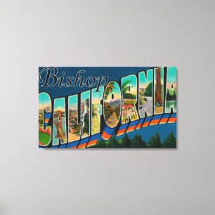 Bischof, Kalifornien - große Buchstabe-Szenen Leinwanddruck