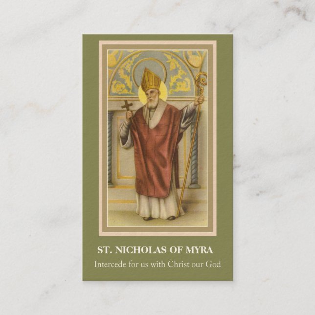BISCHOF SANKT NIKOLAUS DER MYRA GEBETS-HEILIGEN VISITENKARTE (Vorderseite)