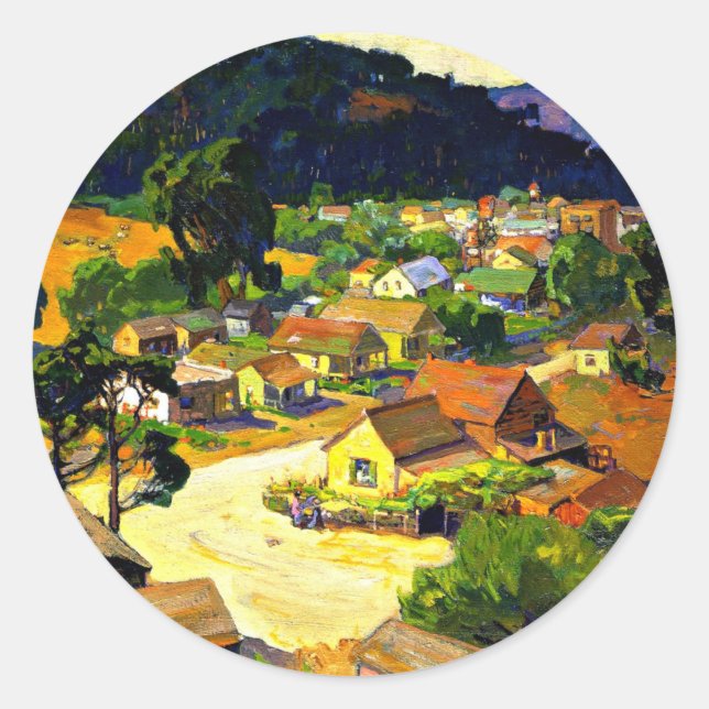 Bischoff - Cambria, a Peaceful California, Runder Aufkleber (Vorderseite)