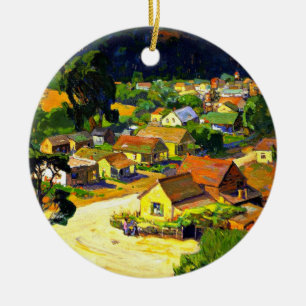 Bischoff - Cambria, ein Friedliches Dorf in Kalifo Keramik Ornament