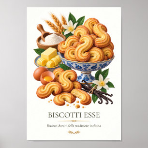 Biscotti Esse – altes italienisches Dessert Poster