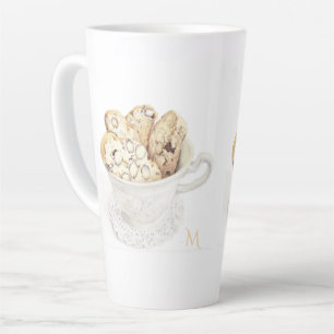 BISCOTTI Hoher Latte-Becher + Initiale Milchtasse