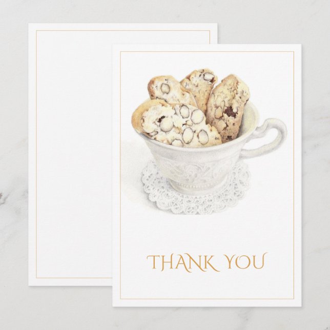 BISCOTTI Vielen Dank für Ihre 4.5x6.25 Flachkarte Dankeskarte (Vorne/Hinten)