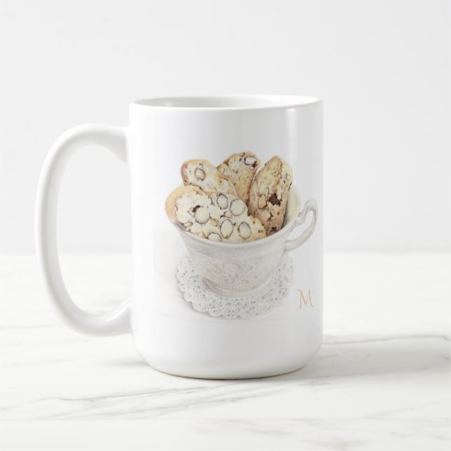 BISCOTTI Weiße hohe Tasse + Initiale (Links)