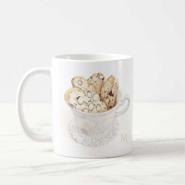 BISCOTTI Weiße Tasse + Initiale (Links)