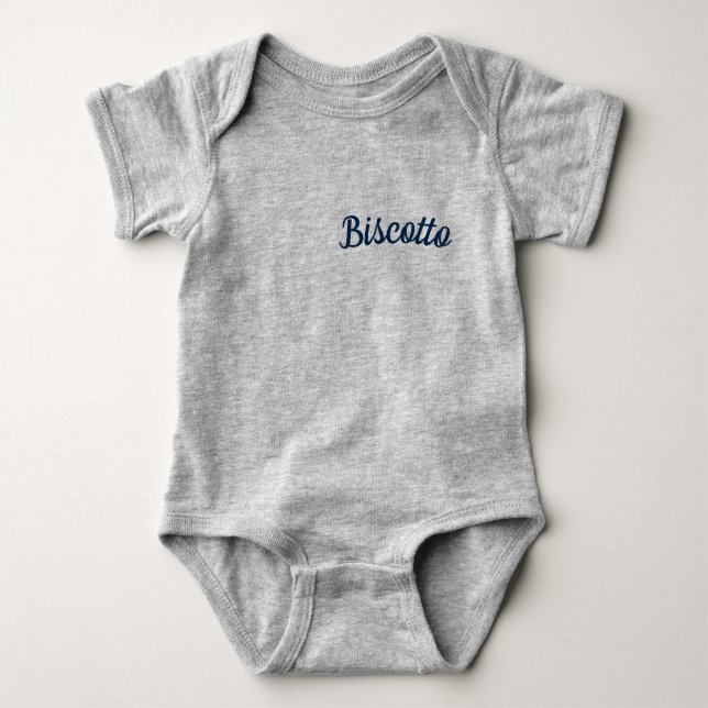 Biscotto / Little Biscuit Baby Bodysuit Grau Strampler (Vorderseite)