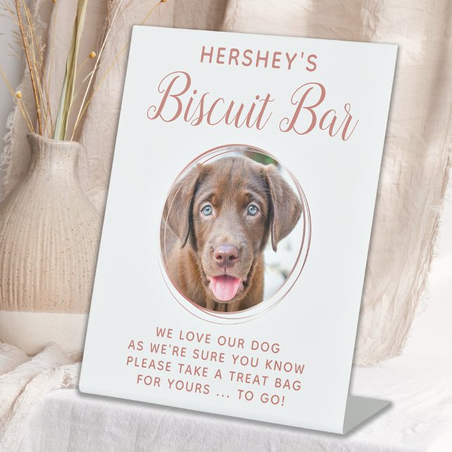 Biscuit Bar Pet Foto Rose Gold Hund Gastgeschenk H Sockelschild (Von Creator hochgeladen)