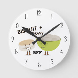 Biscuit & Gravy BESTE FREUNDIN Funny Clock Runde Wanduhr