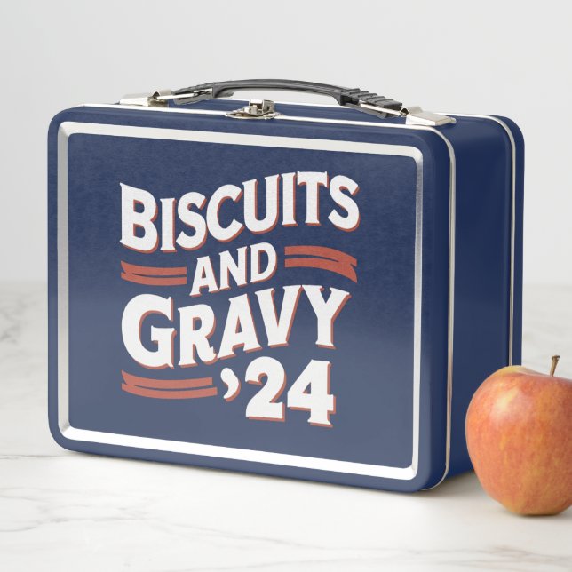 Biscuits Gravy 2024 Präsidentschaftswahl Food Metall Brotdose (Beispiel)