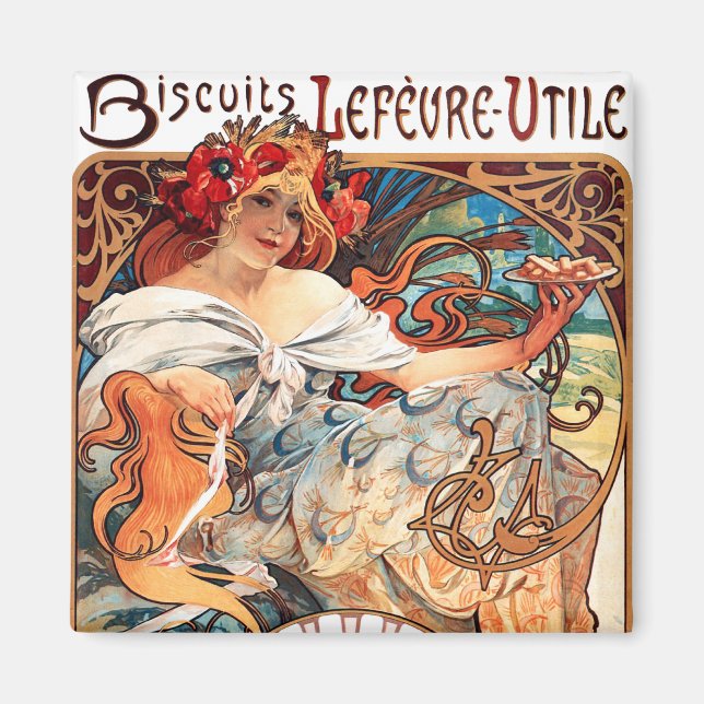 Biscuits Lefevre-Utile, Mucha Magnet (Vorne)