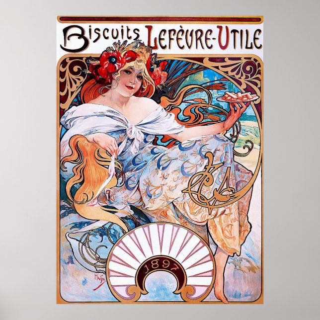 Biscuits Lefèvre-Utile ~ Vintage Werbung Poster (Vorne)