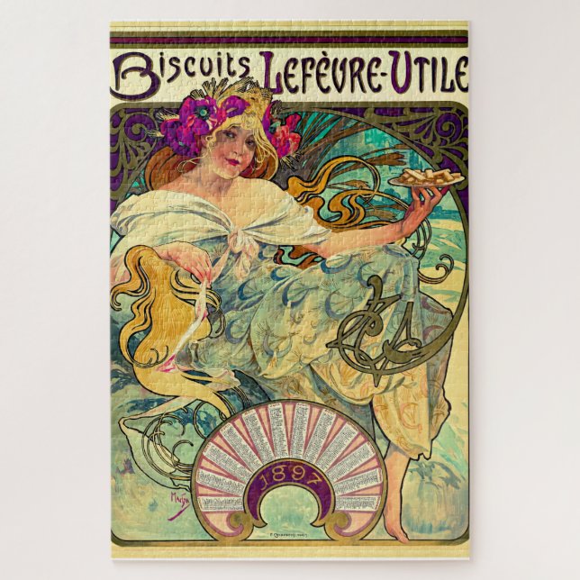 Biscuits Lefevre-Utile von Alphonse Mucha (1896) (Vertikal)