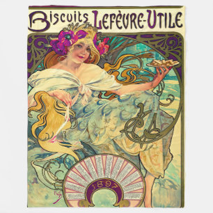 Biscuits Lefevre-Utile von Alphonse Mucha (1896) Fleecedecke