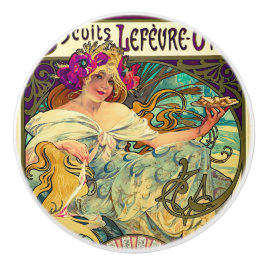 Biscuits Lefevre-Utile von Alphonse Mucha (1896) Keramikknauf