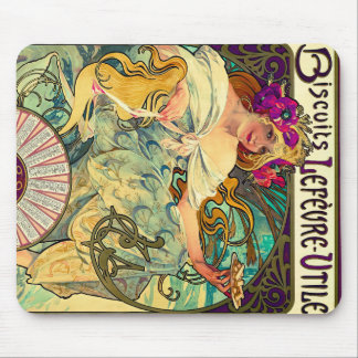 Biscuits Lefevre-Utile von Alphonse Mucha (1896) Mousepad