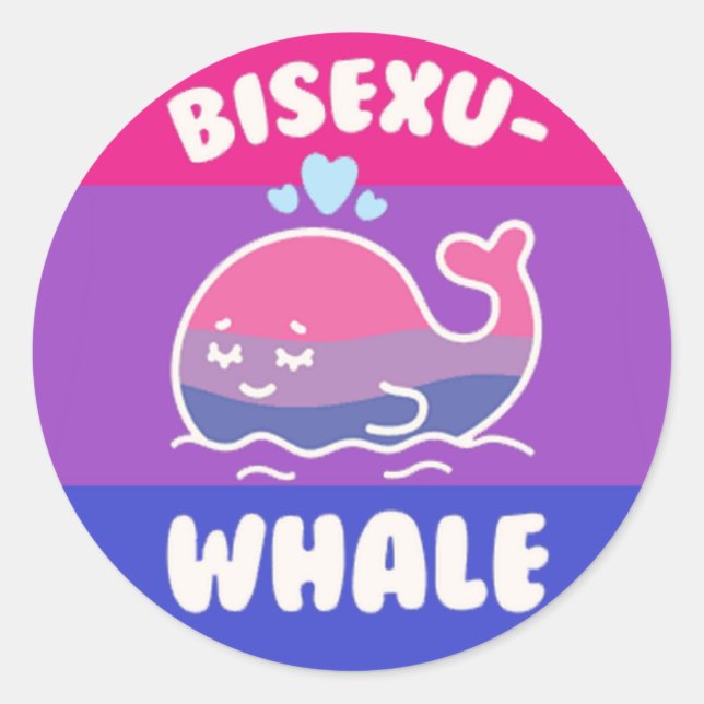 Bisexu-Wal Runder Aufkleber (Vorderseite)