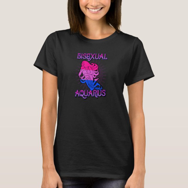 Bisexual Aquarius Zodiac Sign Birthday Horoscope L T-Shirt (Vorderseite)
