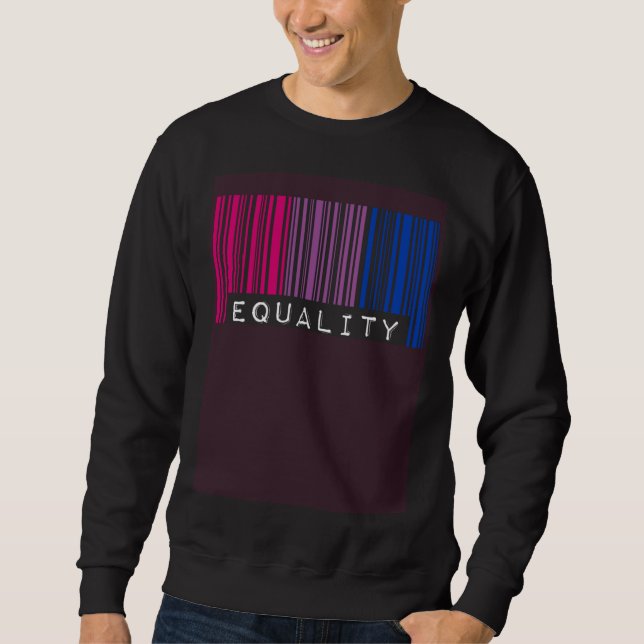 Bisexual Barcode Pride Equality Queer Aesthetic LG Sweatshirt (Vorderseite)