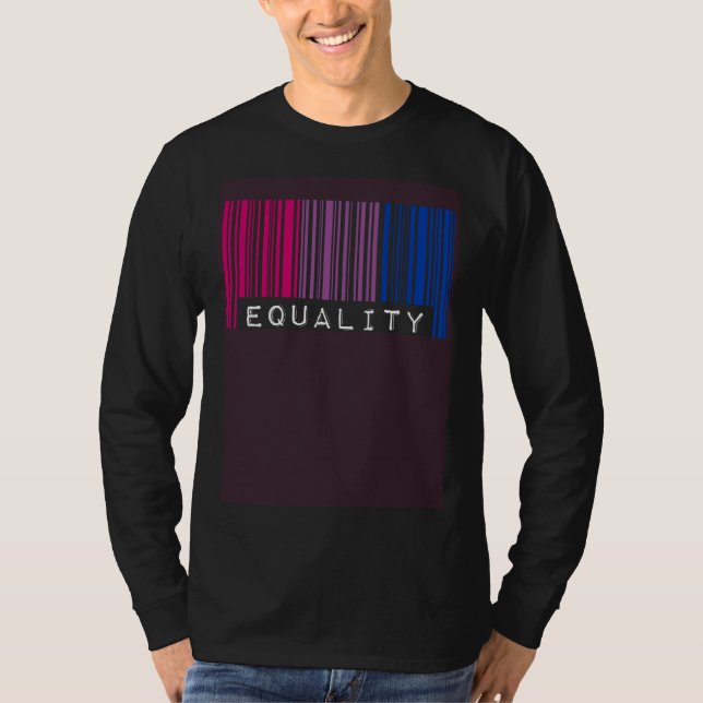 Bisexual Barcode Pride Equality Queer Aesthetic LG T-Shirt (Vorderseite)