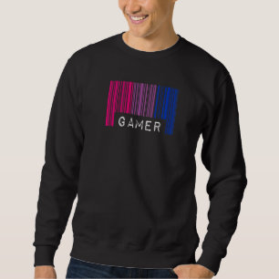 Bisexual Barcode Pride Gamer Nerd Que Ästhetik Sweatshirt