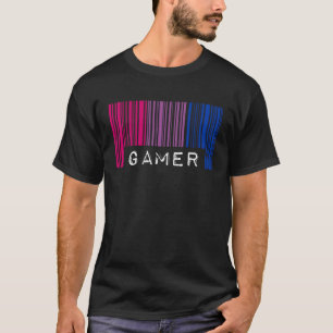 Bisexual Barcode Pride Gamer Nerd Que Ästhetik T-Shirt