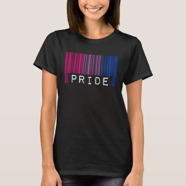 Bisexual Barcode Pride Month Queer Aesthetic LGBTQ T-Shirt (Vorderseite)