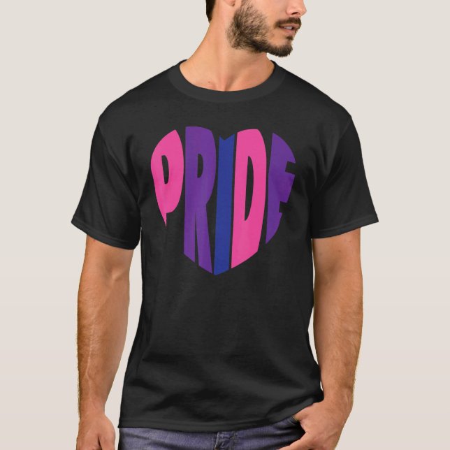 Bisexual Bi Pride Flag Herzerstolz T-Shirt (Vorderseite)