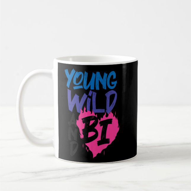 Bisexual Bi Pride Flag Young Wild and Bi Kaffeetasse (Links)