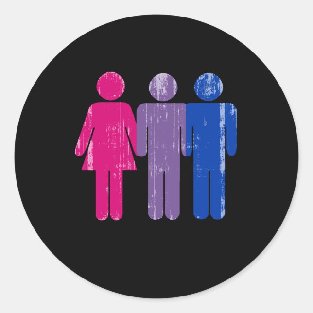 Bisexual Boy distressed.png Runder Aufkleber (Vorderseite)
