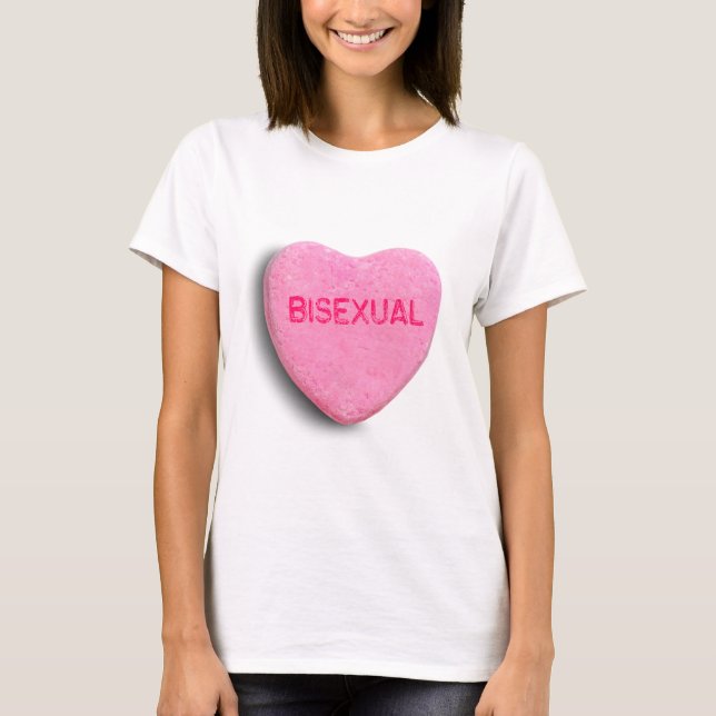 Bisexual Candy Heart T-Shirt (Vorderseite)