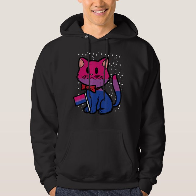 Bisexual Cat Flag Bi Pride Lgbtq Girls Kids Toddle Hoodie (Vorderseite)