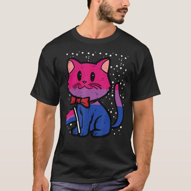 Bisexual Cat Flag Bi Pride Lgbtq Girls Kids Toddle T-Shirt (Vorderseite)