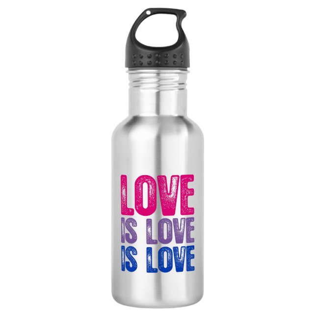 Bisexual, den Liebe Liebe ist, ist Liebe Edelstahlflasche (Vorderseite)