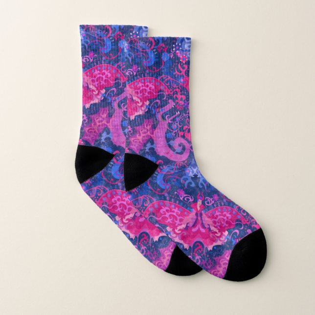 Bisexual Dragon Damask - Bi Pride Drapeau Couleurs (Paire)