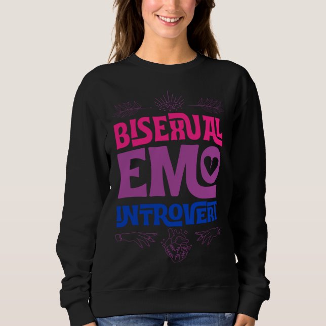 Bisexual Emo Introvert Pride Trendy Mystic Teen Go Sweatshirt (Vorderseite)