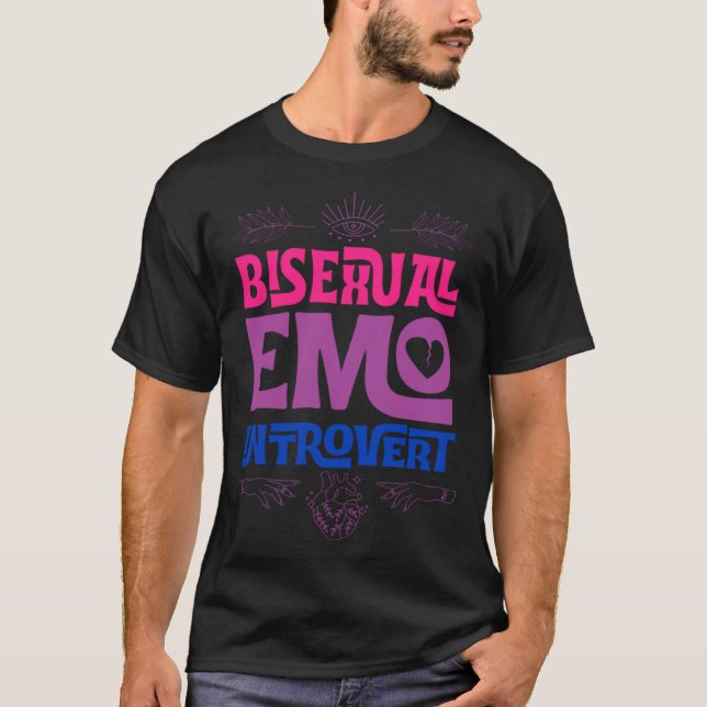 Bisexual Emo Introvert Pride Trendy Mystic Teen Go T-Shirt (Vorderseite)