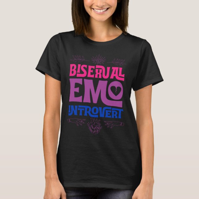 Bisexual Emo Introvert Pride Trendy Mystic Teen Go T-Shirt (Vorderseite)