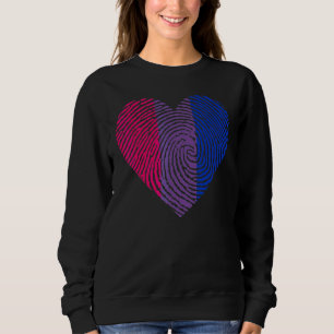 Bisexual Heart Fingerprint Bisexual Prix Monat ln Sweatshirt