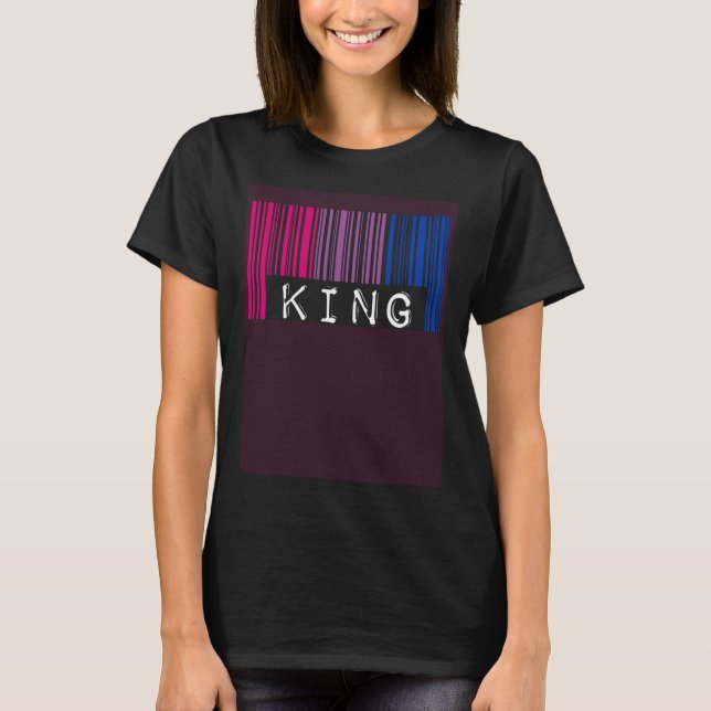 Bisexual King Barcode Trendy Bisexual Pride Flag A T-Shirt (Vorderseite)