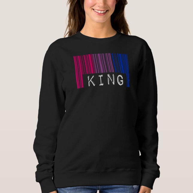 Bisexual King Barcode Trendy Bisexual Prilag Flag  Sweatshirt (Vorderseite)