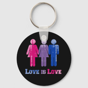 Bisexual-Liebe ist Liebe distressed.png Schlüsselanhänger
