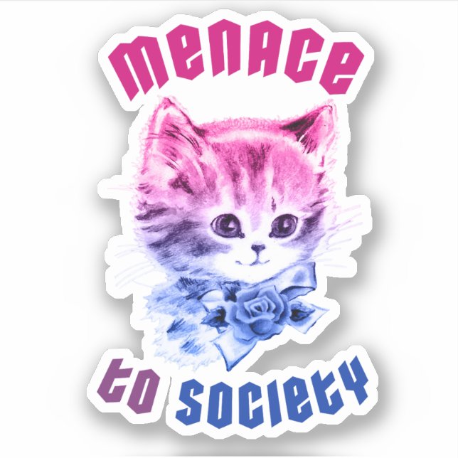 Bisexual Menace Kitty Aufkleber (Vorderseite)