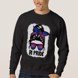 Bisexual Messy Bun Lgbt Q Cool Subtle Bi Pride Fla Sweatshirt